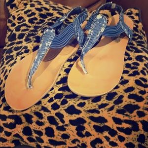 Girls Steve Madden Denim Print Sandal